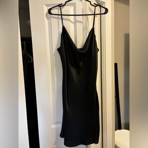 Black Satin Dynamite Slip Dress